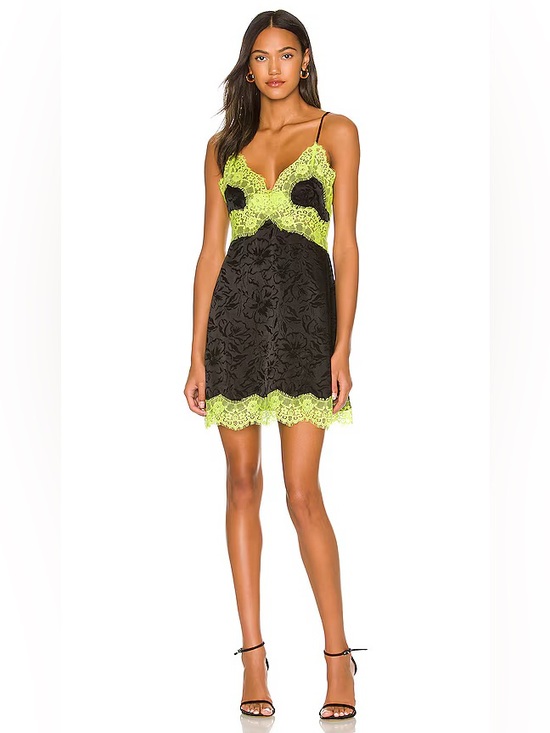 Alice + Olivia Dresses & Skirts - Alice + Olivia Zaira Empire Waist Green Lace Trim Dress Size 2